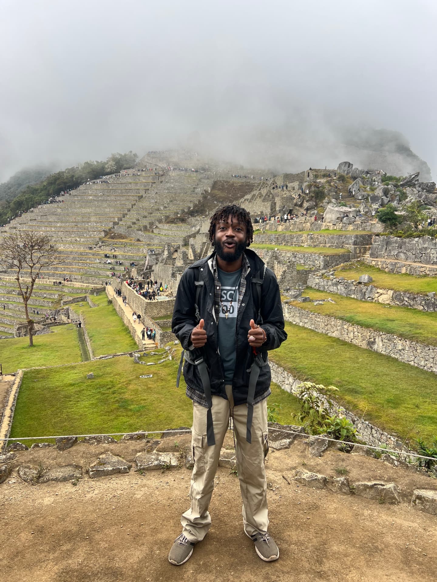 Joshua teaching English to students in Cusco, Peru